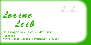 lorinc leib business card